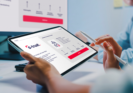 Close-up Young Asian businessman and businesswoman look at computer discussing chart report in presentation and compare data on digital tablet at small business workplace overtime working at night.